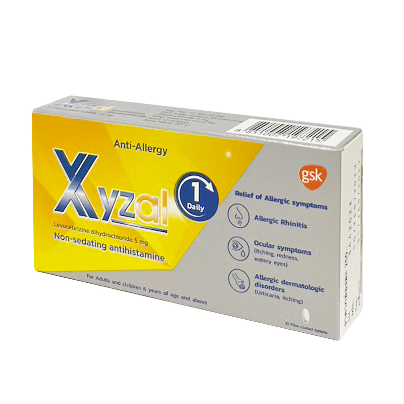 XYZAL 5MG.1*10'S.*ขายขาด ซีซาล 5มิลลิกรัม 10เม็ด (Levocetirizine)