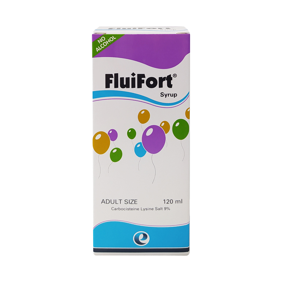 FLUIFORT SYRUP 120ML.  ฟูอิฟอร์ท ไซรัป 120 มิลลิลิตร (Carbocysteine)