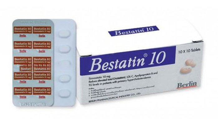 BESTATIN 10MG.10*10'S. เบสทาติน 10 มิลลิกรัม  (Simvastatin)