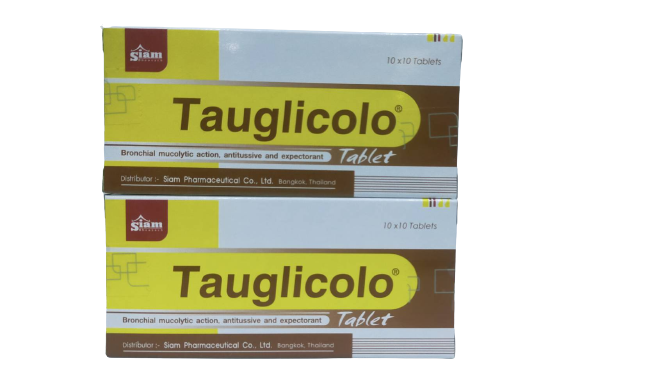 TAUGLICOLO 10*10'S. SIAM*ขายขาด ทอไกลโคโร่ เม็ด (Bromhexine+Glyceryl Guaiacolate)