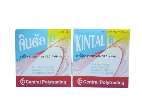 KINTAL-B 25*10'S. คินทอล บี (ibuprofen400mg+para325mg)