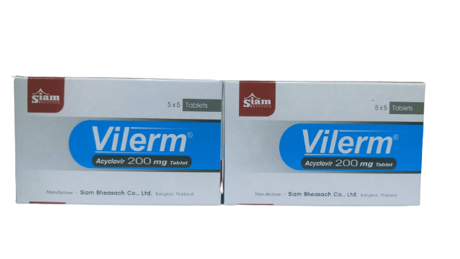 VILERM 200MG.5*5'S.*ขายขาด ไวเริม 200 มก. (Acyclovir)