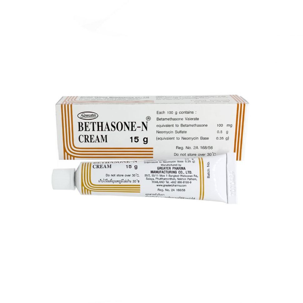 BETHASONE-N CREAM 15G.(Greater) เบทาโซน-เอ็น ครีม  15 กรัม (Betamethasone+Neomycin)