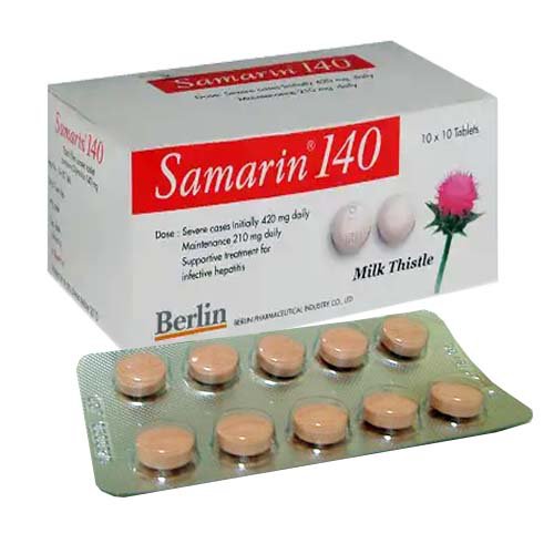 SAMARIN 140MG.10*10'S.*ขายขาด ซามาริน 140 มิลลิกรัม (กล่อง10แผง) (Silymarin)