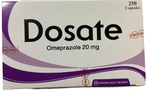 DOSATE 25*10'S. โดเสท 20 มิลลิกรัม (กล่อง25 แผง) (Omeprazole)