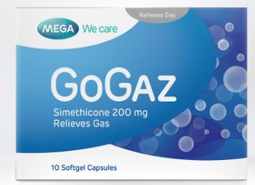 GOGAZ 200MG.1*10'S. โกแกซ 200มิลลิกรัม (Simethicone 200 mg)