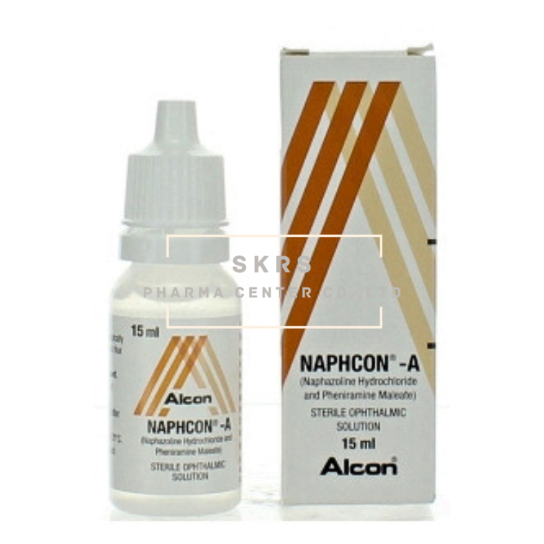 NAPHCON-A 15ML. แนฟคอน-เอ หยอดตา 15 มิลลิลิตร (Naphazoline+Pheniramine)