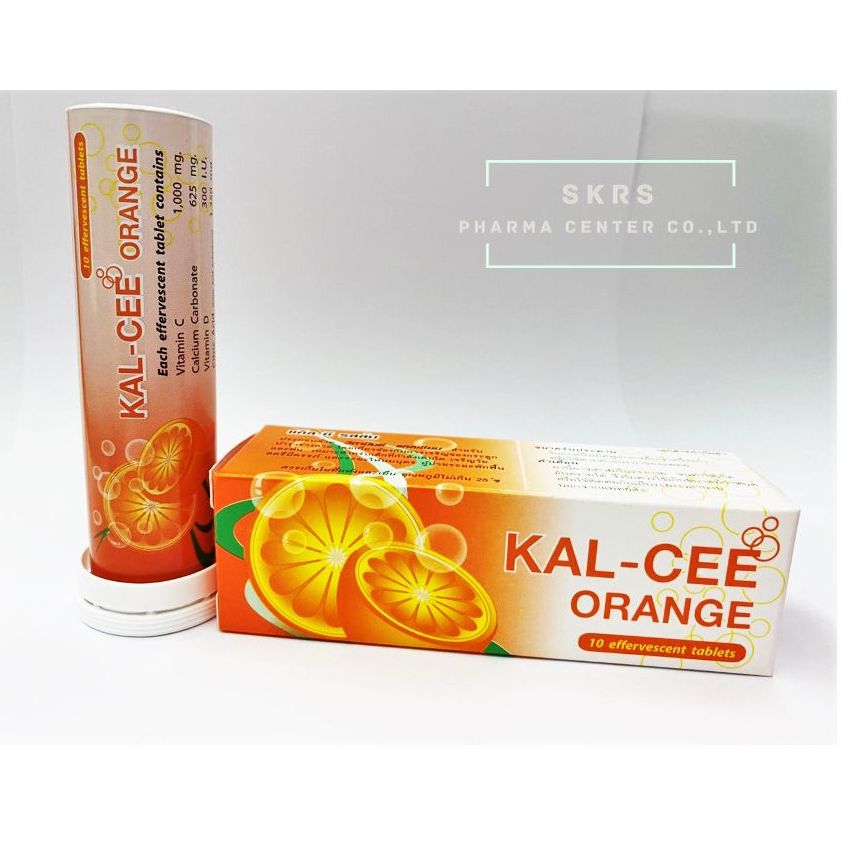 KAL-CEE รสส้ม10 'S แคล-ซี  (เม็ดฟองฟู่ละลายน้ำ) รสส้ม (Calcium+Vitamin C)