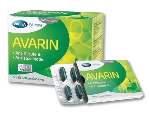 AVARIN 1*10'S อาวาริน (ALVERINE  CITRATE 60MG,Simethicone300mg)