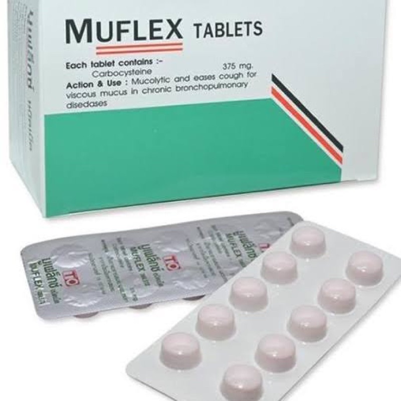 MUFLEX 375 MG. 50*10'S.*แบ่งแผงขายขาด มูเฟล็กซ์  375 มิลลิกรัม (Carbocysteine 375 mg)