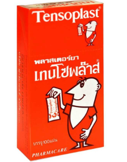 TENSOPLAST ชนิดผ้า กล่อง100ชิ้น เทนโซพล๊าส พลาสเตอร์ยา