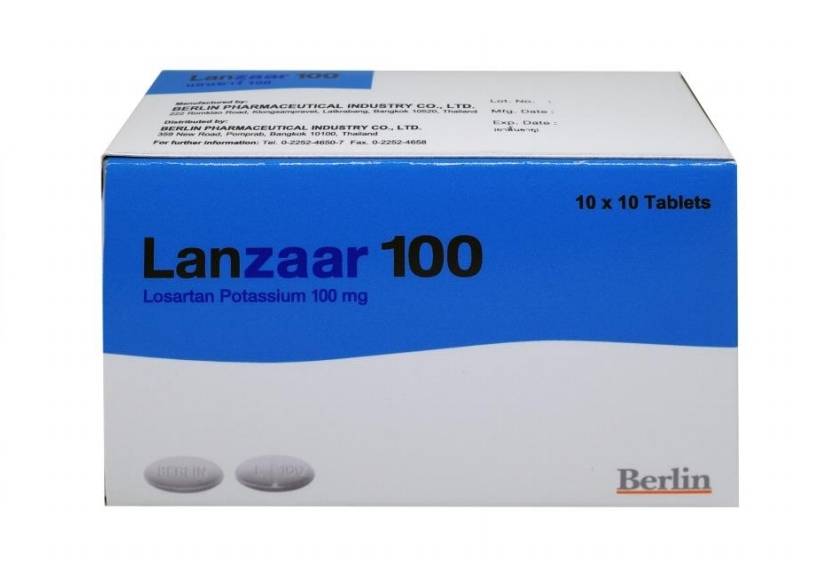 LANZAAR 100MG.10*10'S.*ขายขาด แพคเกจใหม่ แลนซาร์ 100 มิลลิกรัม  (Losartan)