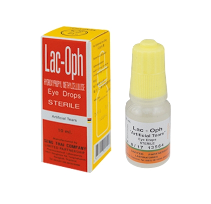 LAC-OPH E/D.10ML. แลค-อ็อฟ น้ำตาเทียม 10 มิลลิลิตร (Hydroxypropyl Methylcellulose)