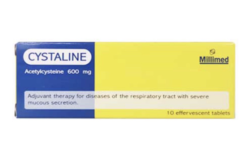 CYSTALINE 1*10'S. ซิสทาลีน หลอด 10 เม็ด (Acetylcysteine)*ขายขาด