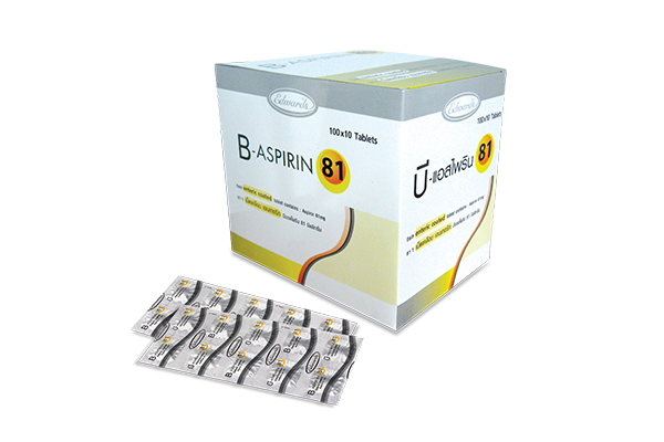 B-ASPIRIN 81MG.10'S.*ขายขาด บี-แอสไพริน 81 มิลลิกรัม แผง 10 เม็ด (Aspirin)