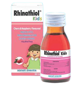 RHINATHIOL KIDS SYRUP 60ML. ไรนาไธออล คิดส์ ไซรัป 60 มิลลิลิตร (Carbocysteine)