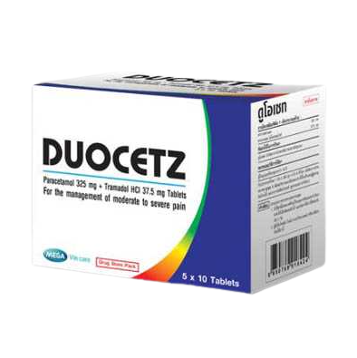 DUOCETZ 5*10'S.  ดูโอเซท 10เม็ด  *ขายขาด (Tramadol,Paracetamol)