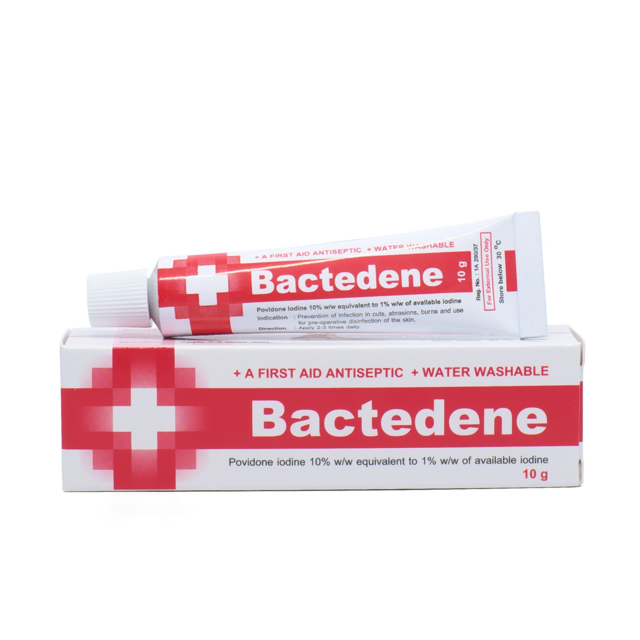 BACTEDENE GEL 10GM. แบคทีดีน เจล 10 กรัม (เบตาดีน เจล) (Povidone+iodine)