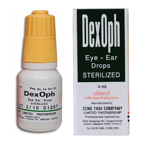 DEXOPH E/D.4ML. เด๊กออฟ หยอดตา/หู  4 มิลลิลิตร (Dexamethasone+Neomycin)