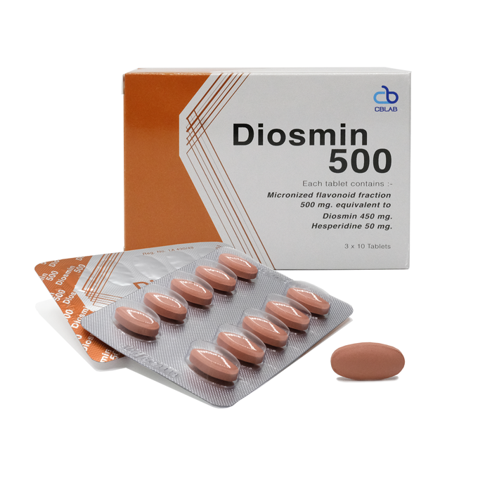 DIOSMIN 500MG.3*10'S. ไดออสมิน 500มก. (Diosmin)