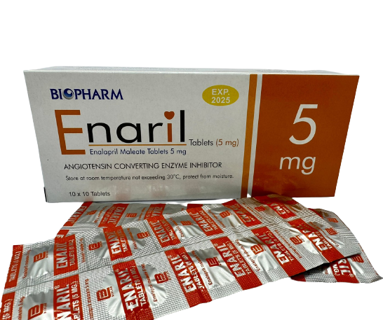 ENARIL 5MG.10*10'S. อีนาริล 5 มิลลิกรัม(กล่อง 10 แผง)  (Enalapril)