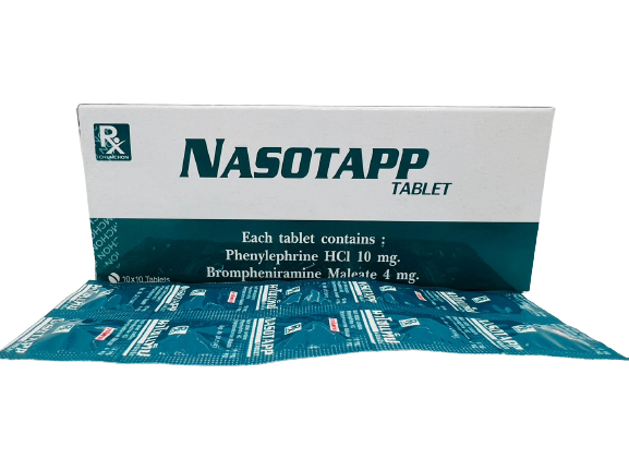 NASOTAPP 10*10'S นาโซแท็ป (Brompheniramine4mg+phenyl10mg)