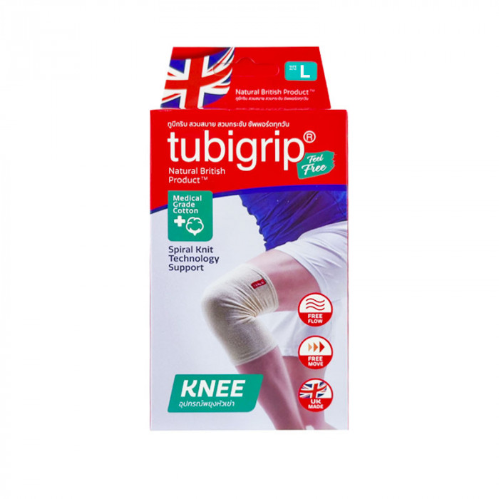 TUBIGRIP FEEL FREE KNEE เข่า (L) ทูบิกริบ ฟิลฟรี ผ้ายืดรัดเข่า ไซส์ L