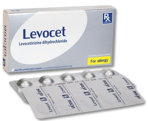 LEVOCET 5 MG 1*10'S Rx.*ขายขาด เลโวเซท 5 มิลลิกรัม(กล่อง 10 เม็ด) (Levocetirizine) 