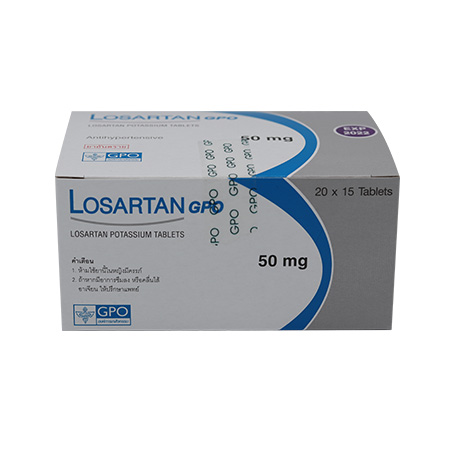 LOSARTAN 50MG. 20*15'S GPO.*ขายขาด ลอซาร์แทน 50มก. จีพีโอ (Losartan potassium 100mg)