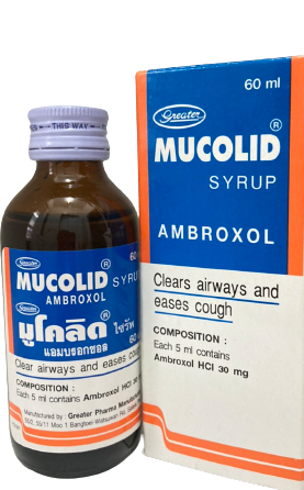 MUCOLID SYRUP 60ML มูโคลิด ไซรัป 60 มิลลิลิตร (Ambroxol)