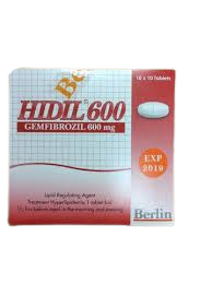 HIDIL 600MG.10*10'S.*ขายขาด ไฮดิล 600 มิลลิกรัม (กล่อง 10 แผง) (Gemfibrozil)