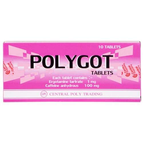 POLYGOT 1*10'S.*ขายขาด โพลีกอด (Ergotamine+Caffeine)