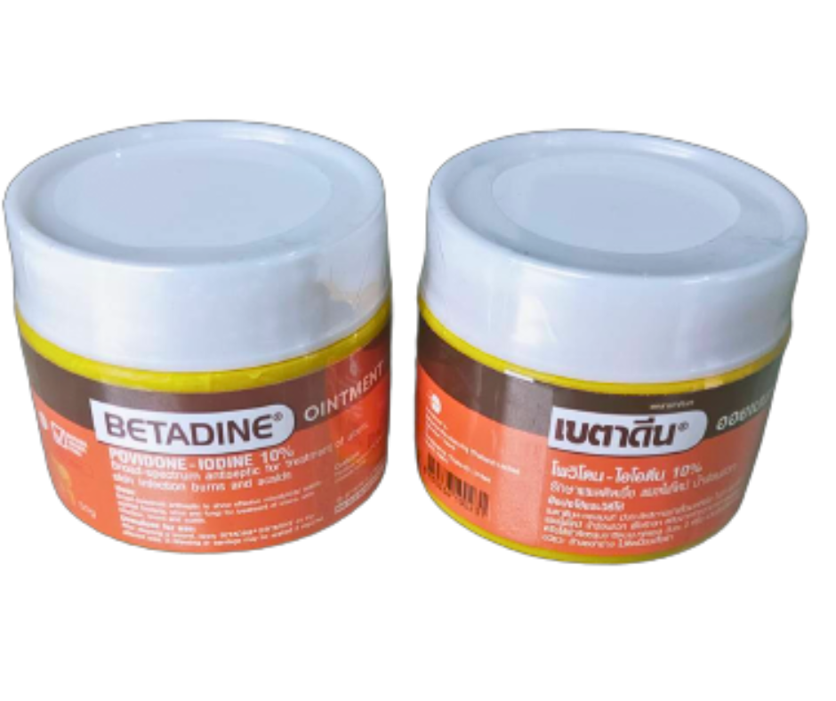 BETADINE OINTMENT 50G. เบตาดีน ออยเมนท์  50 กรัม (Povidone+iodine)