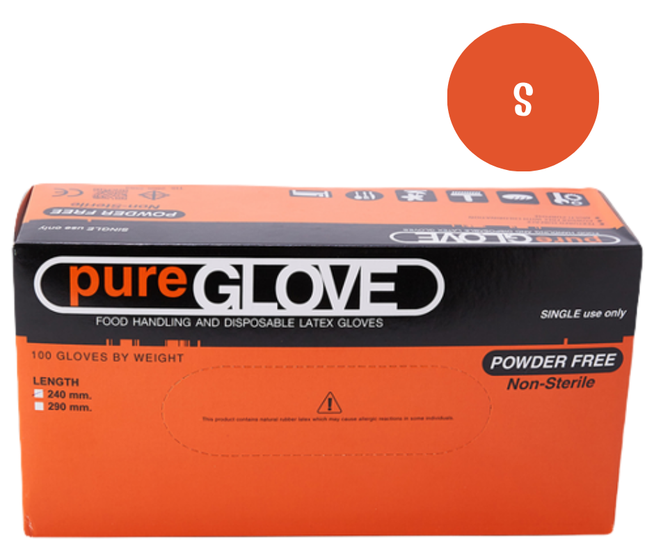 ถุงมือยาง ชนิดไม่มีแป้ง PURE GLOVE (S)*ขายขาด