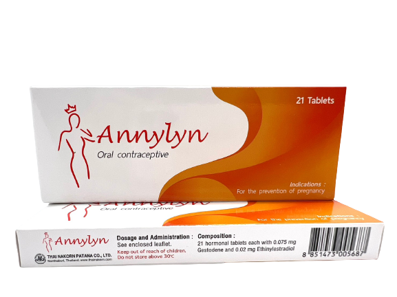 ANNYLYN 21'S. ยาคุม แอนนี่ลินน์ 21 เม็ด (Ethinyl Estradiol+Gestodene)