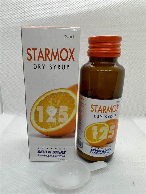 STARMOX 125MG 60ML รสส้ม(มีกล่อง) สตาร์มอกซ์ 125 มิลลิกรัม 60 มิลลิลิตร (Amoxycillin) 