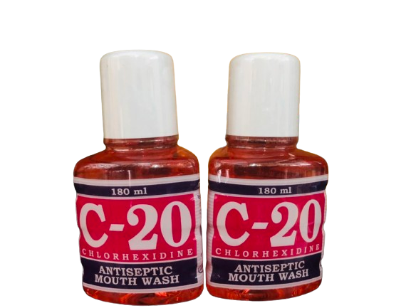 C-20 MOUTH WASH ซี-20 เม้าส์ วอซ  180 มิลลิลิตร สีชมพู*ขายขาด (Chlorhexidine Gluconate)