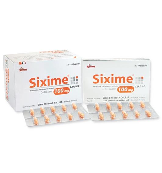 SIXIME 100MG.1*10'S. ไซซีม 100 มิลลิกรัม*ขายขาด (Cefixime)