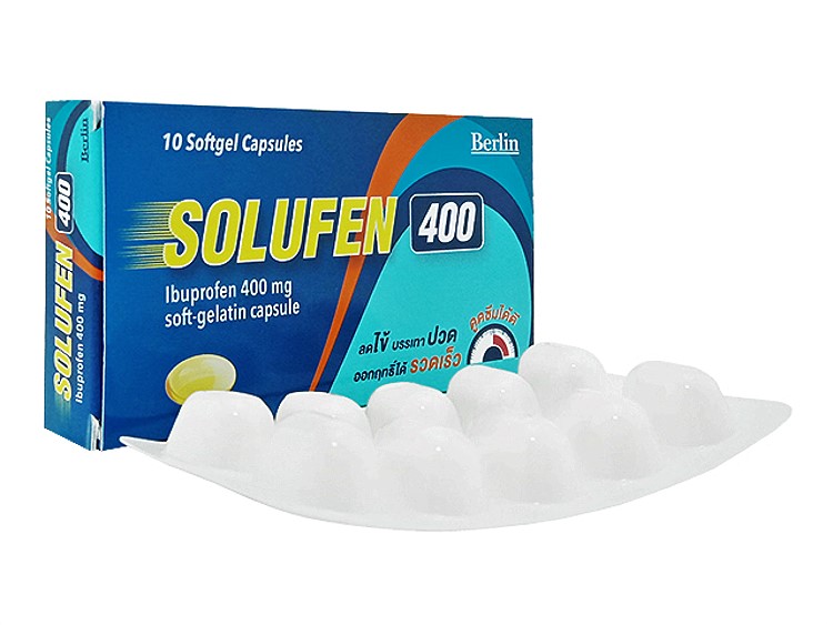 SOLUFEN 400MG.10*10'S. โซลูเฟน 400 มิลลิกรัม 10 เม็ด (Ibuprofen) 