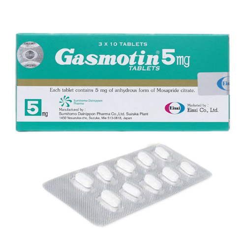 GASMOTIN 5MG.3*10'S. แก๊สโมติน 5 มิลลิกรัม (กล่อง 3 แผง) (Mosapride)