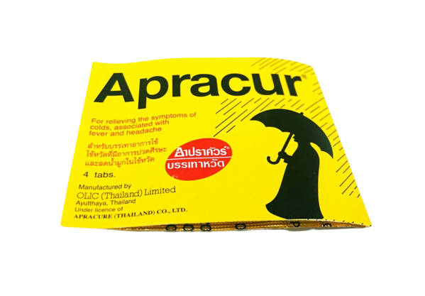 APRACUR NC 6'S. อาปราคัวร์(กล่อง25แผง) (Paracetamol+Salicylamide)