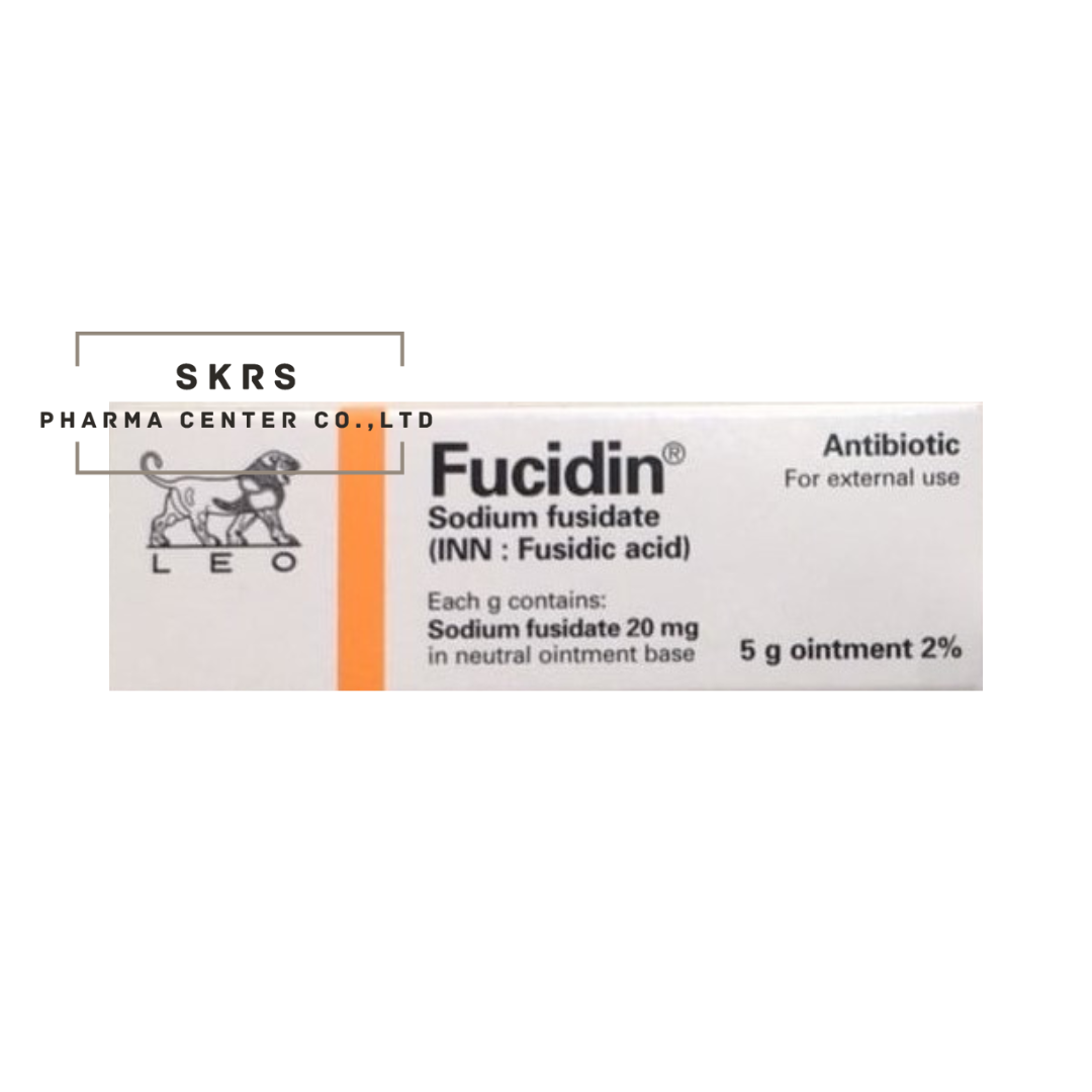 FUCIDIN OINTMENT 5G.(แถบส้ม) ฟูซิดิน ออยเมนท์  5 กรัม (Fusidic Acid)