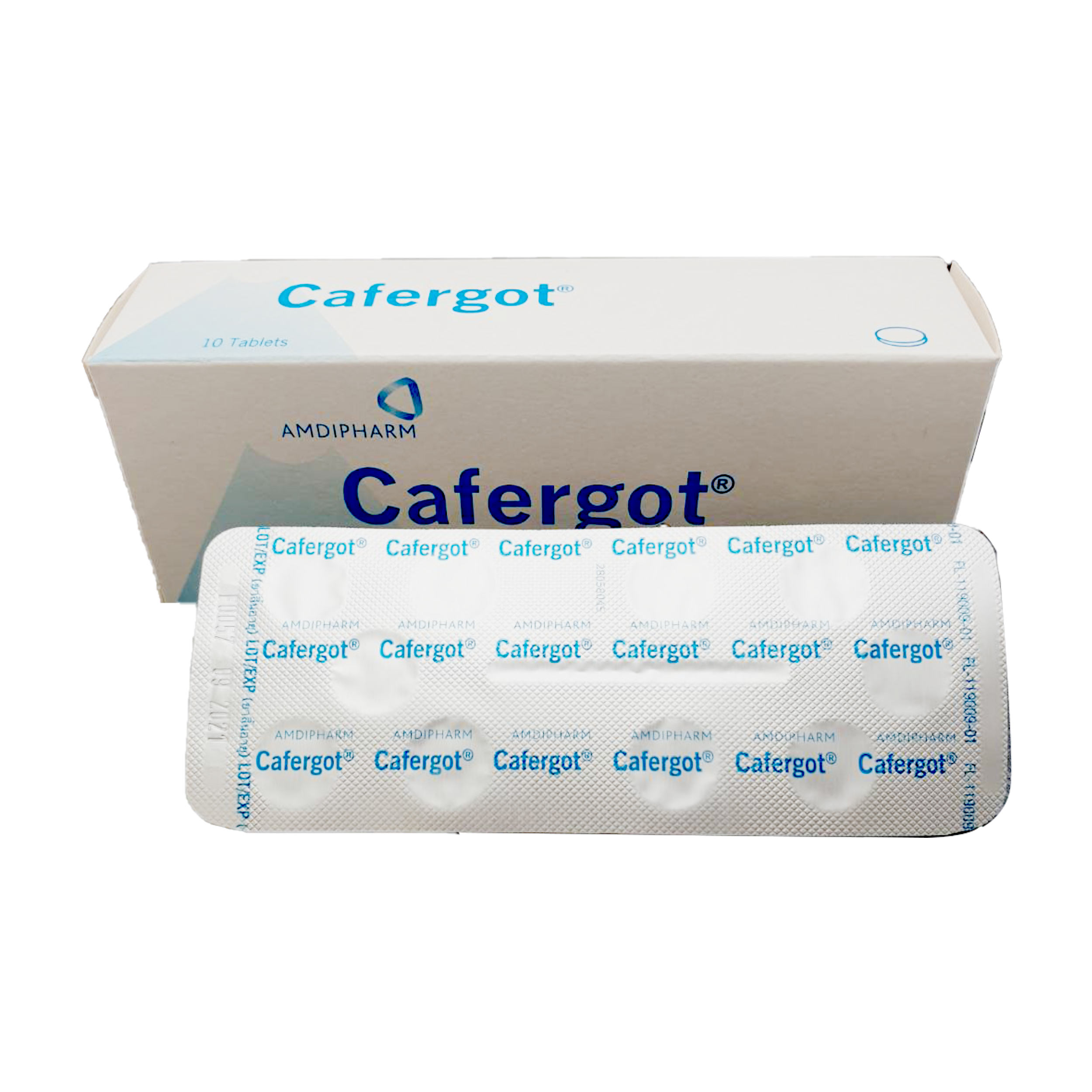 CAFERGOT 100MG.1*10'S. คาเฟอร์กอต *ขายขาด (Ergotamine+Caffeine)