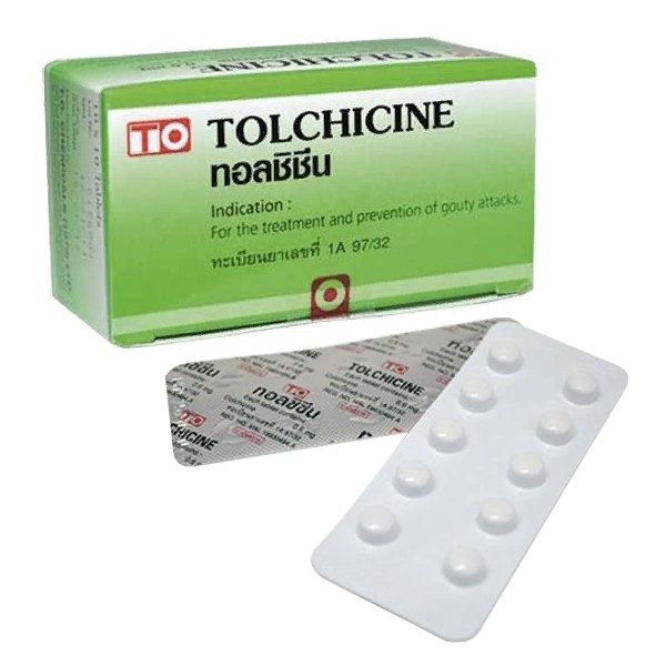 TOLCHICINE 0.6 MG 10*10'S ทอลชิชีน 0.6มิลลิกรัม (Colchicine 0.6mg)