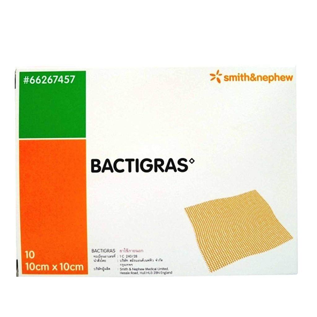 BACTIGRAS 10x10CM. แบคทิกราส *(ขายขาด) (Chlorhexidine Acetate)*ขายขาด