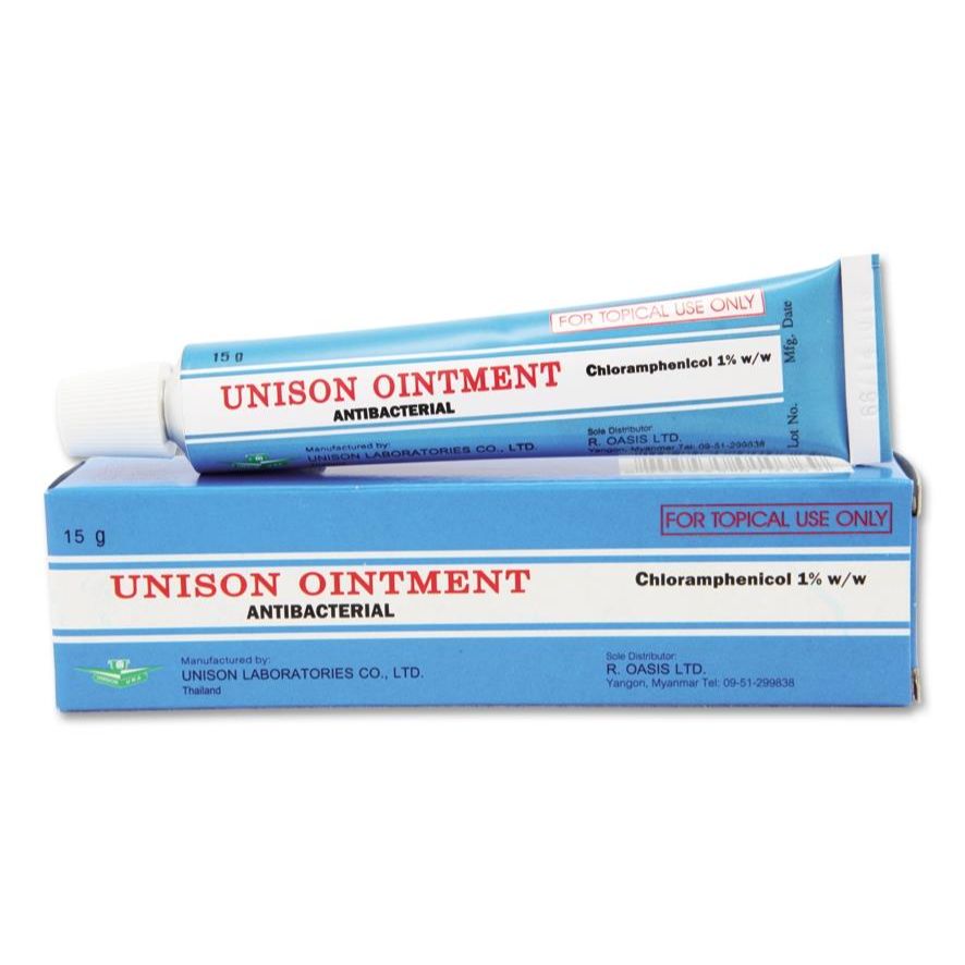 UNISON OINTMENT 15GM ยูนีซัน ออยเมนท์ 15กรัม (Chloramphenicol)