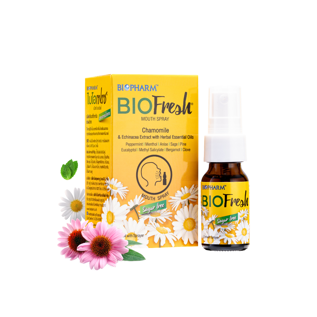 BIOFRESH MOUTH SPRAY  15ML (SUGAR FREE)*ขายขาด ไบโอเฟรช เม้าท์ สเปรย์ (สูตรไม่มีน้ำตาล)