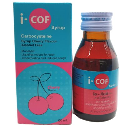 I-COF  250MG 60ML(สีฟ้า) ไอ-คอฟ  250 มิลลิกรัม ไซรัป 60มิลลิลิตร (carbocysteine250mg)