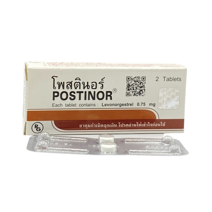 POSTINOR 0.75MG.2'S.ขายขาด โพสตินอร์ (Levonorgestrel 0.75mg)