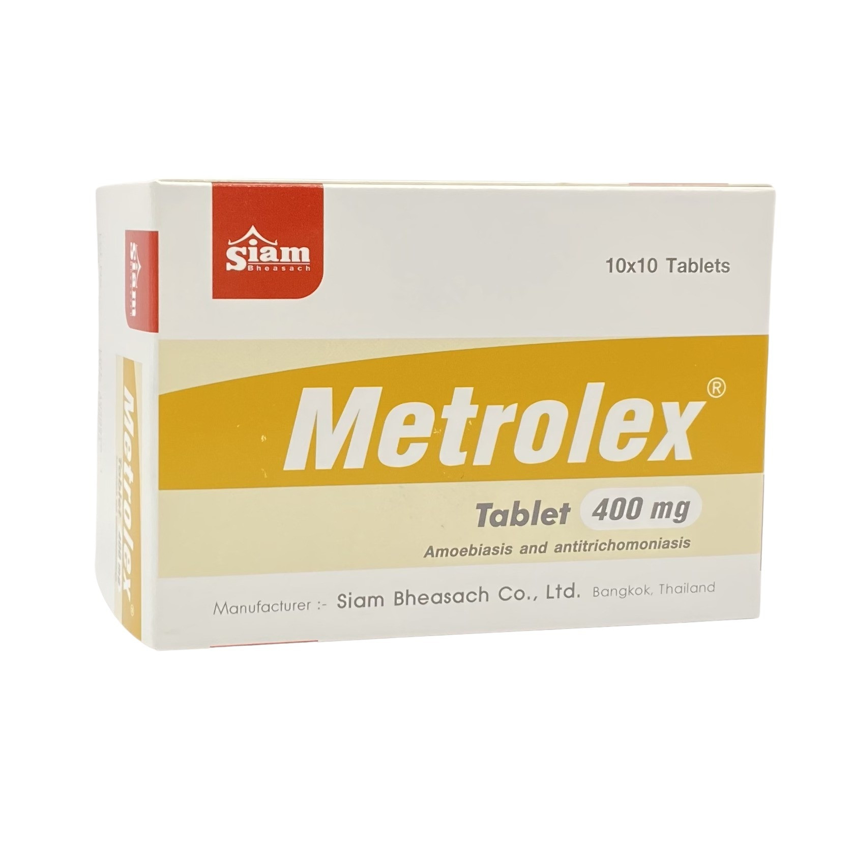 METROLEX 400MG.10*10'S.  เมโทรแลกซ์ 400 มก.  (METRONIDAZOLE)